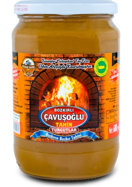 Bozkırlı Çavuşoğlu Odun Ateşinde Çifte Kavrulmuş Kepekli Bozkır Tahini 600G Cam Kavanoz