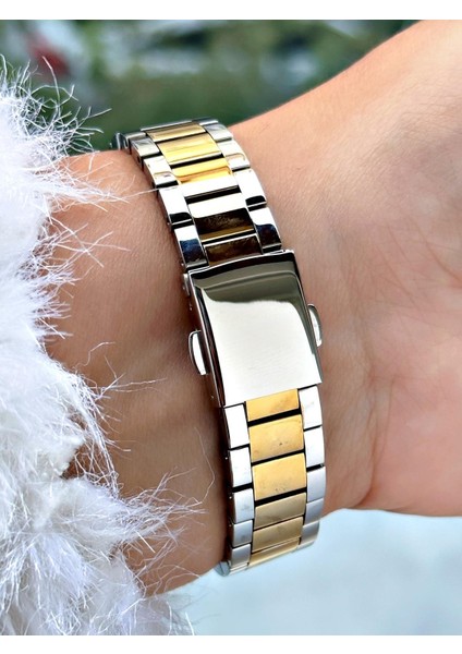Altın - Gümüş Rengi Çelik Kordon Kadın Kol Saati 03378 modelleri