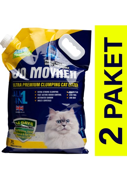Ultimate Aktif Karbonlu Antialerjik Ekstra Güçlü Topaklanan Tozsuz Doğal Kokusuz Kedi Kumu 2 Paket