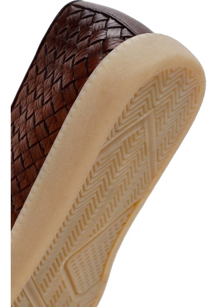 Erkek Taba Örgü Deri Casual Loafer fiyatları