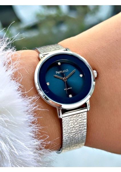 Gümüş Renk Hasır Kordon Kadın Kol Saati 03379