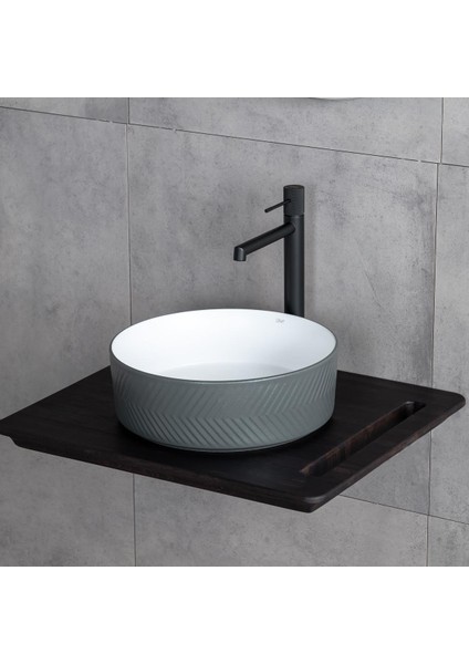E-W5002GB Tezgah Üstü Lavabo Mat Gri & Parlak Beyaz modelleri