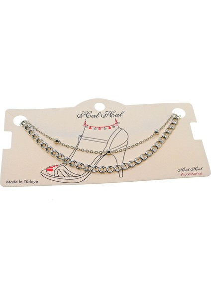 Gümüş Renk Top Eski Tilki Zincir Halhal - 1818 fiyatları