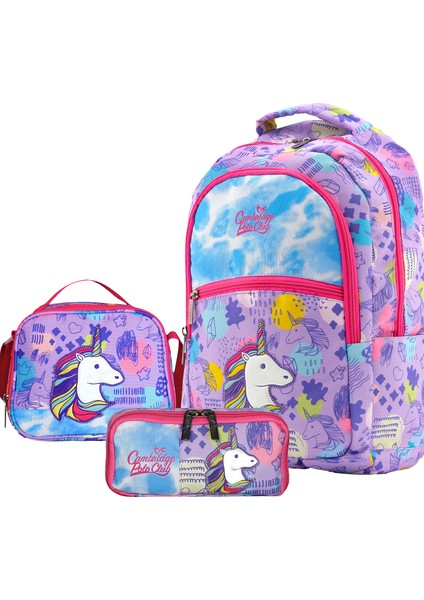 Unicorn Tek Ana Bölmeli Kız Çocuk Ilkokul Çanta Set