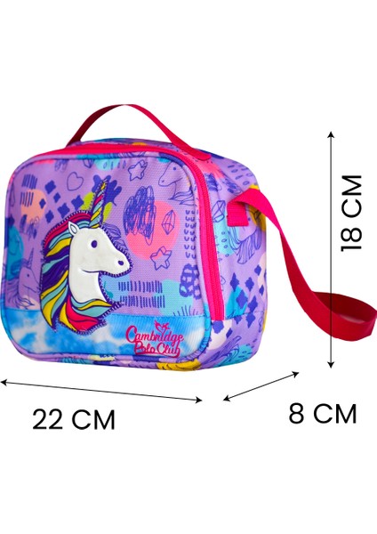 Unicorn Tek Ana Bölmeli Kız Çocuk Ilkokul Çanta Set