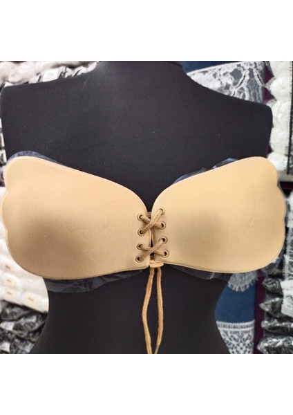 Kaydırmaz Slikonlu Sihirli Dekolte Straplez Sütyen-Askısız-Dikişsiz