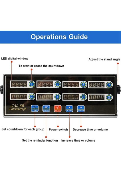 Ticari 8 Kanal Dijital Mutfak Zamanlayıcı, Alarmlı Paslanmaz Çelik Hesap Makinesi Zamanlayıcı, Saat Hatırlatma, Ab Tak (Yurt Dışından) fiyatları