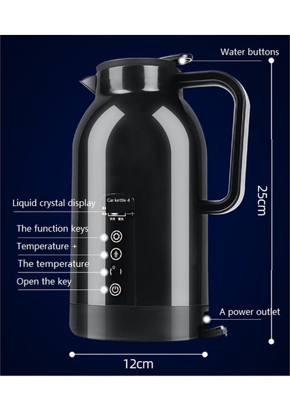 1150ML 12V/24V Taşınabilir Elektrikli Su Isıtıcısı Araba Isıtma Fincan Paslanmaz Çelik Su Isıtıcı Şişe Araba Su Isıtıcısı Elektrikli (Yurt Dışından)