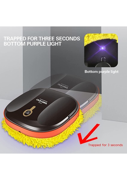 Akıllı Paspas Robotu, Otomatik Zemin Paspas Robotu Islak ve Kuru, Süpürme Robotu Akıllı Elektrikli Süpürge Temizleme Aracı Siyah (Yurt Dışından)