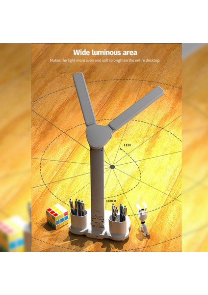 LED Masa Lambası USB Kısılabilir Dokunmatik Katlanabilir Masa Lambası Takvim Sıcaklık Saati Gece Lambası Çalışma Okuma Lambası Için (Yurt Dışından)