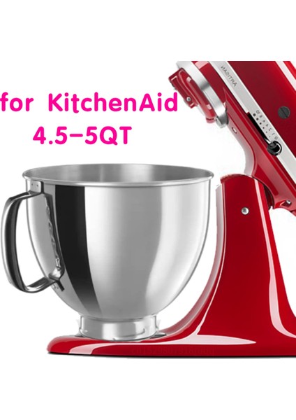 Classic&artisan Serisi Için 4.5qt/5qt Mikser 304 Hazne Paslanmaz Çelik Mikser Kase Bulaşık Makinesinde Yıkanabilir (Yurt Dışından)