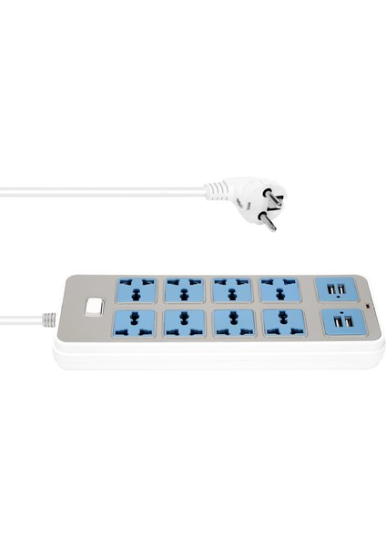 4 USB Soketli Güç Kablosu, 3000W Güç, 8 Evrensel Soket, 6,5 Ayak Güç Kablosu, Ab Fişi (Yurt Dışından)
