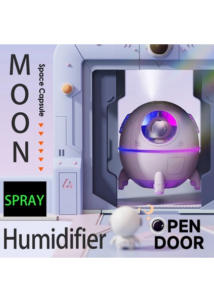 Yeni Astronot Hava Nemlendirici 220 ml Ultrasonik Uçucu Yağ Difüzörü LED Işık USB Sis Püskürtücü Hediyeler Mor A (Yurt Dışından)