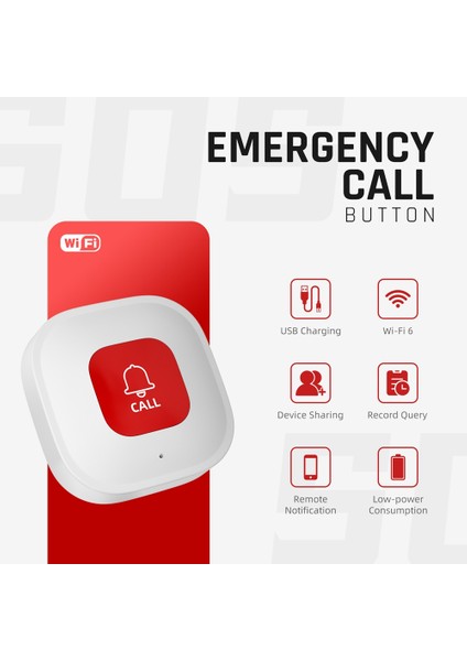 1 Paket Tuya Wifi Akıllı Sos Çağrı Düğmesi Kablosuz Bakıcı Çağrı Cihazı Telefon Uyarı Verici Acil Çağrı Düğmesi (Yurt Dışından) indirimleri