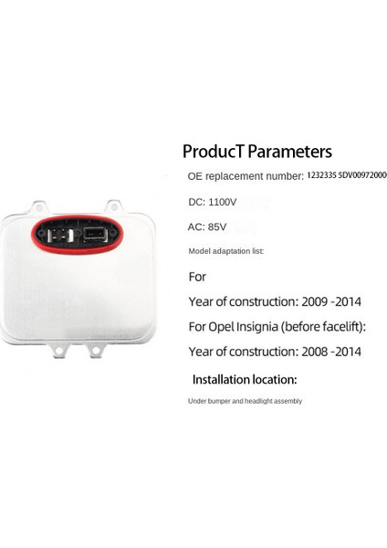 5DV009720-00 LED Modül Balast Far Balast Far Kontrol Ünitesi Opel 5DV00972000 Için Hıd Balast (Yurt Dışından)