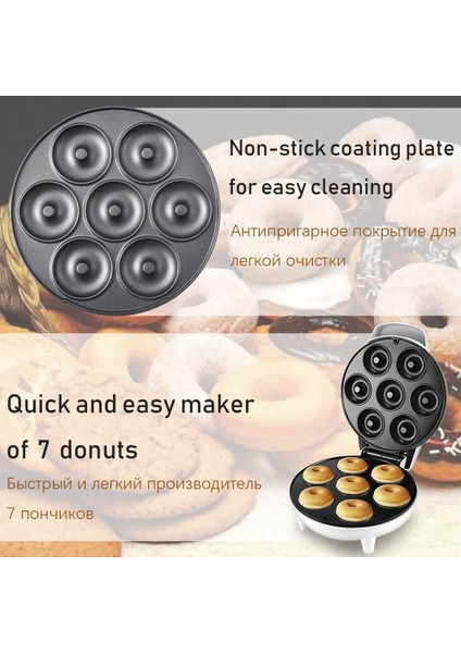 Mini Donuts Makinesi 110V Donut Yapma Makinesi Dıy Ev Kullanımı Mini Maker Beyaz Abd Tak (Yurt Dışından)