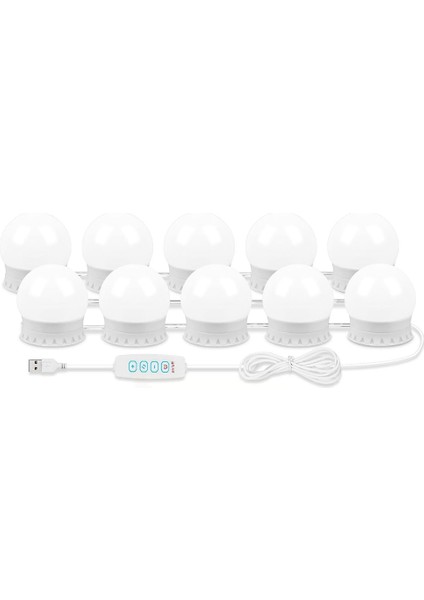 Ayna Için LED Makyaj Işıkları, 10 Kısılabilir Ampulle Takılan Makyaj Işıkları, Makyaj Giydirme Için USB Kablosu Ayna Işıkları (Yurt Dışından)