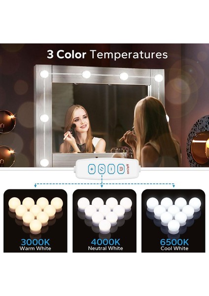 Ayna Için LED Makyaj Işıkları, 10 Kısılabilir Ampulle Takılan Makyaj Işıkları, Makyaj Giydirme Için USB Kablosu Ayna Işıkları (Yurt Dışından) indirimleri