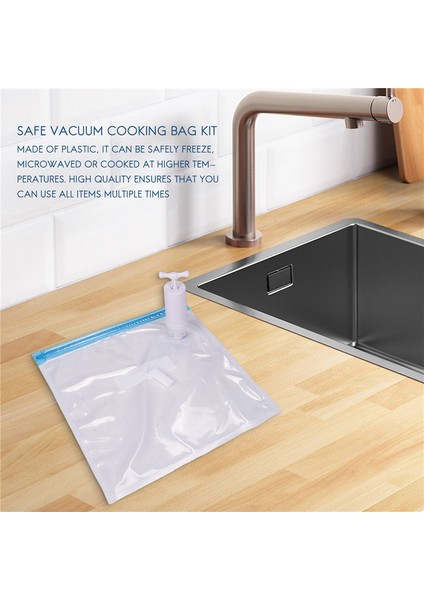 Sous Vide Çanta 15 Paket Yeniden Kullanılabilir Elektrikli Vakumlu Gıda Depolama Tasarrufu Mühürleyen Ocak 1 El Pompası, 2 Boyutu Mühürlü Çanta, 4 Klip (Yurt Dışından) indirimleri