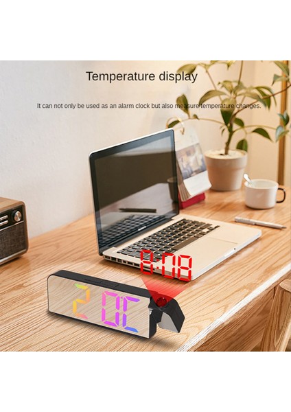 180° Dönüşlü Projeksiyon Çalar Saat 12/24H LED Dijital Saat USB Şarjlı Tavan Projektörü Çalar Saat (Kırmızı) (Yurt Dışından) indirimleri