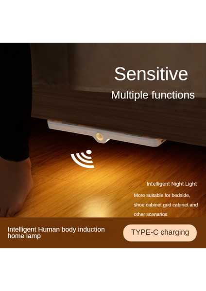 LED Insan Vücudu Indüksiyon Işık USB Şarj Kablosuz Manyetik Gece Lambası Yatak Odası Dolabı Için Kısılabilir, Beyaz Işık (Yurt Dışından) fırsatları