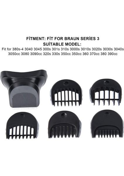Sakal Kesme Kafası, Seri 3 Için 5 Parçalı 1/2/3/5/7mm Kılavuz Tarak Düzeltme Seti ile Yedek Tıraş Makinesi Kesme Kafası (Yurt Dışından) modelleri