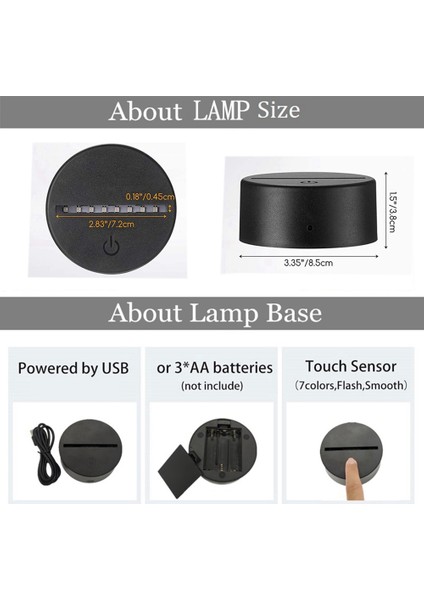 10 Adet 7 Renk Dokunmatik Lamba Tabanı 3D Gece LED Işık Lamba Tabanı Akrilik Beyaz Için LED Lamba Tutucu Ekran Standı (Yurt Dışından) indirimleri