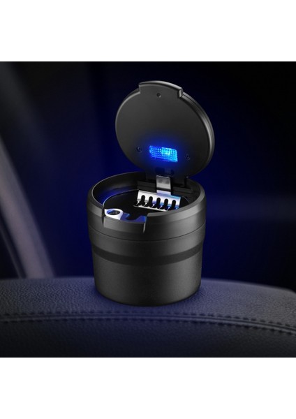 LED Işık ile Taşınabilir Küllük Otomatik Bardak Tutucu Kül Tablası Araba Dumansız Kül Tablaları Araba Aksesuarları, Siyah (Yurt Dışından) indirimleri