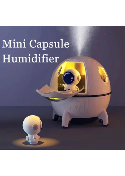 Yeni Astronot Hava Nemlendirici 220 ml Ultrasonik Uçucu Yağ Difüzörü LED Işık USB Sis Püskürtücü Hediyeler Mor A (Yurt Dışından)
