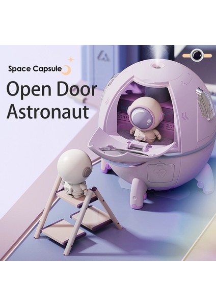 Yeni Astronot Hava Nemlendirici 220 ml Ultrasonik Uçucu Yağ Difüzörü LED Işık USB Sis Püskürtücü Hediyeler Mor A (Yurt Dışından)