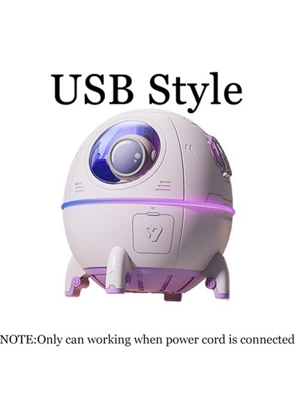 Yeni Astronot Hava Nemlendirici 220 ml Ultrasonik Uçucu Yağ Difüzörü LED Işık USB Sis Püskürtücü Hediyeler Mor A (Yurt Dışından)