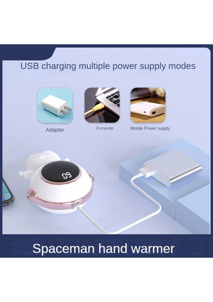 Astronot USB Cep Telefonu Şarj Edilebilir, Sıcak El Ikisi Bir Arada, Sevimli El Isıtıcı, Mini El Isıtıcı USB Siyah (Yurt Dışından) fırsatları