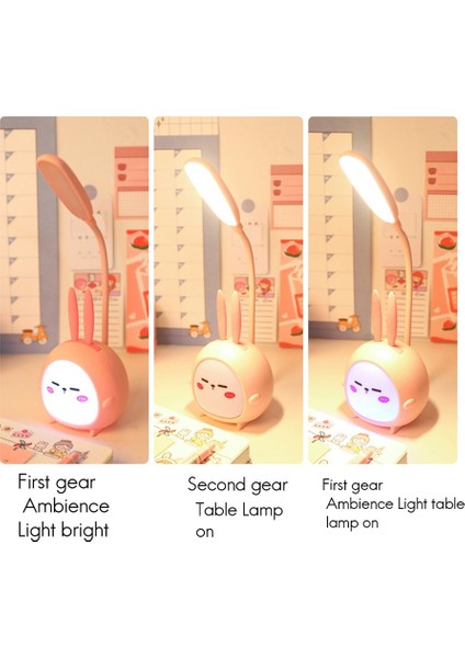 Taşınabilir LED Masa Lambası Katlanabilir Işık Sevimli Karikatür Masa Lambası LED Okuma Işığı Göz Koruyucu Gece Lambası Pembe (Yurt Dışından) fiyatları