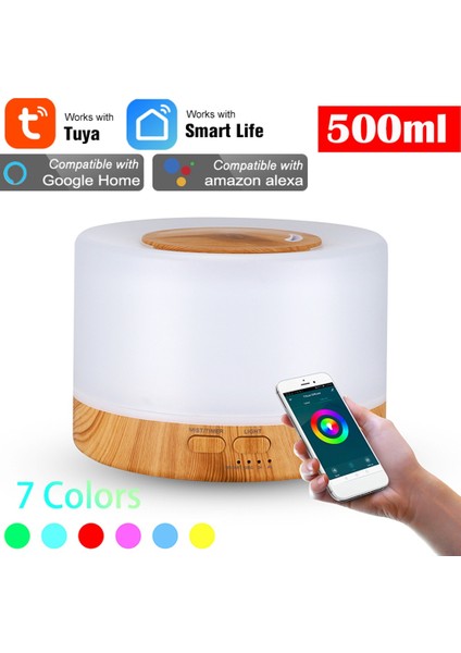 Akıllı Wifi 500 ml Aromaterapi Uçucu Yağ Difüzörü Hava Nemlendirici, Tuya Için, Alexa 7 LED Renkli Ab Tak (Yurt Dışından) fiyatları