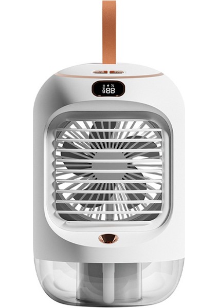 Elektrikli Fan Şarj Edilebilir Taşınabilir Masaüstü Sessiz USB Soğutma Mini Taşınabilir Fan Klimalar Ev Nemlendirici, Beyaz (Yurt Dışından)