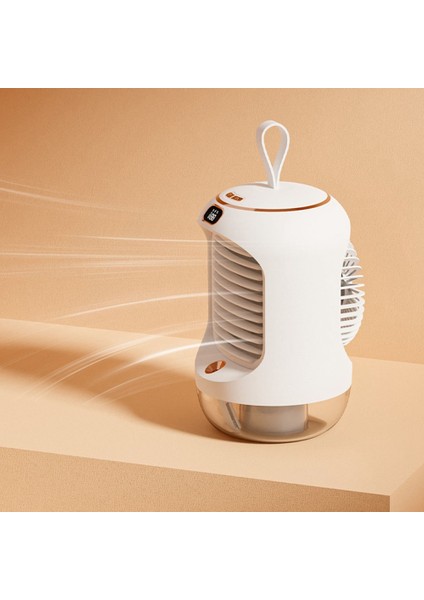 Elektrikli Fan Şarj Edilebilir Taşınabilir Masaüstü Sessiz USB Soğutma Mini Taşınabilir Fan Klimalar Ev Nemlendirici, Beyaz (Yurt Dışından) modelleri