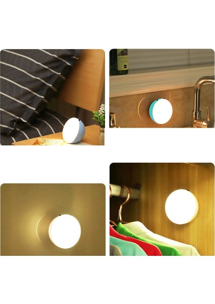 Hareket Sensörü 360° Dönebilen LED Kablosuz Işık Yatak Odası Lambası USB Şarj Edilebilir Enerji Tasarruflu Gövde Indüksiyon Lambası Beyaz (Yurt Dışından) indirimleri