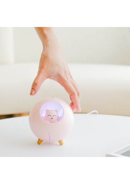 Güzel Pet Hava Nemlendirici 220 ml Gezegen Ultrasonik Serin Mist Hava Yağ Difüzörü Romantik Renkli LED Lamba, Pembe (Yurt Dışından) fırsatları