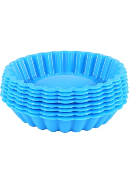 8 Adet Silikon Kek Tavaları, Yapışmaz Yuvarlak Pasta Kalıpları, Muffin, Kiş, Pasta Için Yuvarlak Oluklu Turta Pişirme (4 Inç) (Yurt Dışından)