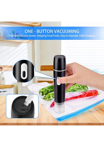 El Tipi Vakumlama Makinesi, Sous Vide Çantalar Elektrikli Vakumlama Makinesi Gıda Vakumlama Makinesi ve Vakumlu Gıda Saklama Torbaları, Beyaz (Yurt Dışından)