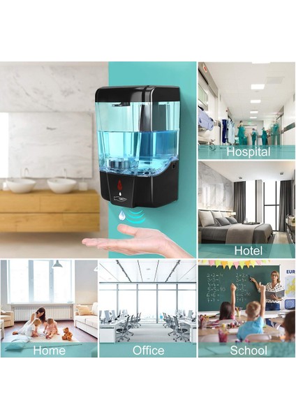 Otomatik Sabunluk, Temassız Kızılötesi Hareket Sensörü, 700ML Duvara Montaj Banyo Mutfak Otel Için El Ücretsiz (Yurt Dışından) modelleri