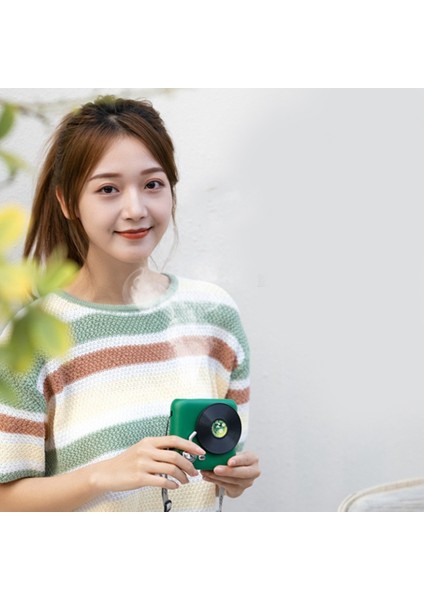 Taşınabilir Retro Kamera Klima Fanı Nemlendirme Fanı Asılı Boyun Fan El Fanı Masaüstü Ofis Fanı-Kırmızı (Yurt Dışından) indirimleri