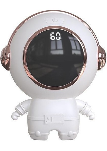 Şarj Edilebilir El Isıtıcı Astronot Mini Dijital Ekran Isınma Ev Kış El Isıtıcı USB Şarj 1800 Mah Beyaz (Yurt Dışından)