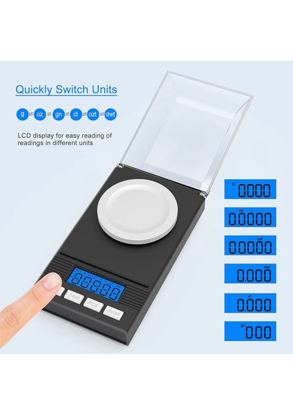 Hassas Terazi 0,001G x 50G, Ağırlık Miligram Terazisi, Dijital Mutfak Terazisi, Cep Terazisi, Dara Fonksiyonu (Yurt Dışından) modelleri