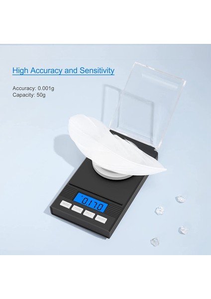Hassas Terazi 0,001G x 50G, Ağırlık Miligram Terazisi, Dijital Mutfak Terazisi, Cep Terazisi, Dara Fonksiyonu (Yurt Dışından) fırsatları
