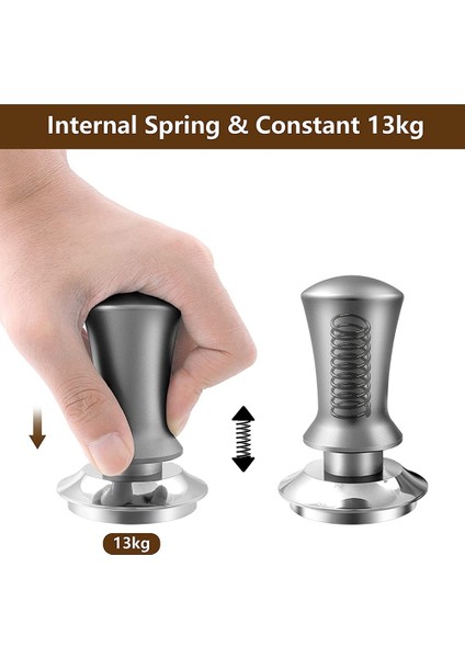 Kahve Sabotajı, Espresso Sabotajı, Kalibre Yaylı Premium Barista Sabotajı, Paslanmaz Çelik Tabanlı Sabotaj Siyah 51MM (Yurt Dışından)
