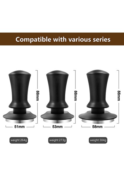 Kahve Sabotajı, Espresso Sabotajı, Kalibre Yaylı Premium Barista Sabotajı, Paslanmaz Çelik Tabanlı Sabotaj Siyah 51MM (Yurt Dışından)