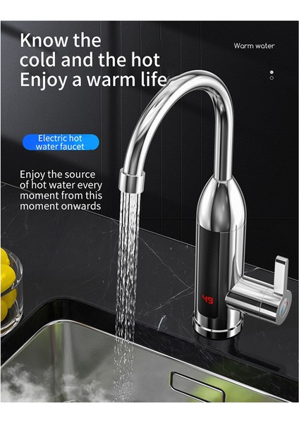 Elektrikli Mutfak Su Isıtıcı Dokunun Anında Sıcak Paslanmaz Çelik Su Musluk Isıtıcı Soğuk Isıtma Musluk Ab Tak, B (Yurt Dışından) fırsatları