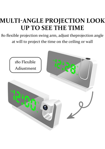 LED Dijital Projeksiyon Çalar Saat Masa Projeksiyon Zamanı ile Elektronik Çalar Saat Projektör Yatak Odası Başucu Saat B (Yurt Dışından) indirimleri