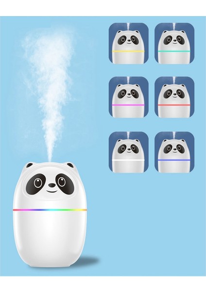 Pandalar Hava Nemlendirici Sevimli 220 ml Uçucu Yağ Difüzörü Renkli Gece Lambası ile USB Sisleyici Mist Maker (Yurt Dışından)